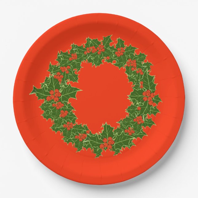 Ein sehr froher Weihnachtskranz Pappteller (Vorderseite)
