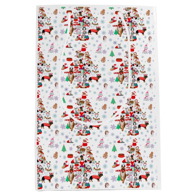 Ein sehr frohes Doggie Weihnachten Mittlere Geschenktüte (Vorderseite)