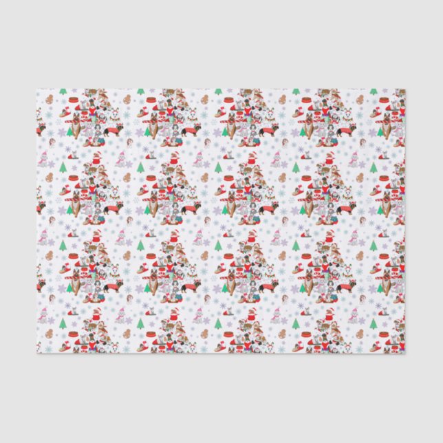 Ein sehr frohes Doggie Weihnachten Seidenpapier (Vorderseite)