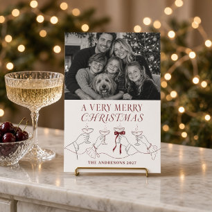 Ein sehr frohes Weihnachten Champagner Toast Foto