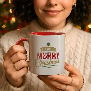 Ein sehr frohes Weihnachten moderne Feiertags-Fami Tasse