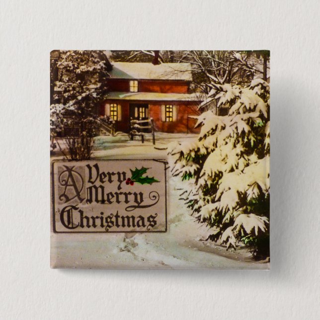 Ein sehr frohes Weihnachtsklassik-Traditioneller-W Button (Vorderseite)