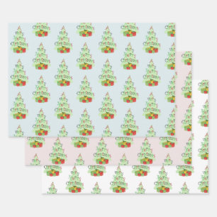 Ein sehr fröhlicher Weihnachtsbaum-Feiertag indivi Geschenkpapier Set