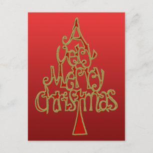 Ein sehr fröhlicher Weihnachtsbaum Feiertagspostkarte