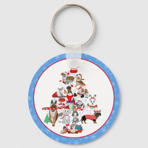 Ein sehr fröhliches Hündchen-Weihnachten Schlüsselanhänger