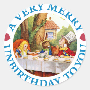 EIN SEHR FRÖHLICHES UNBIRTHDAY ZU IHNEN RUNDER AUFKLEBER