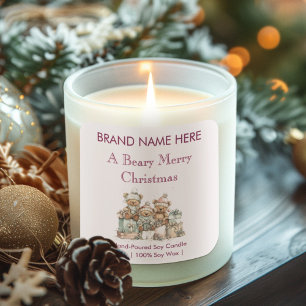 Ein sehr fröhliches Weihnachten   Moderne Kerzenet Quadratischer Aufkleber