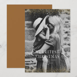 Ein sehr funkelndes frohes Weihnachts-Glitter-Gold Einladung