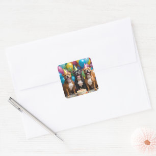 Ein sehr glücklicher Geburtstag mit Kuchen, Quadratischer Aufkleber