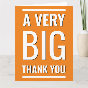 Ein sehr großes Dankeschön an Orange Minimalistisc Dankeskarte