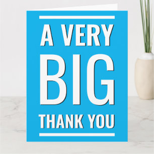 Ein sehr großes Dankeschön Blau Minimalist Großer  Dankeskarte