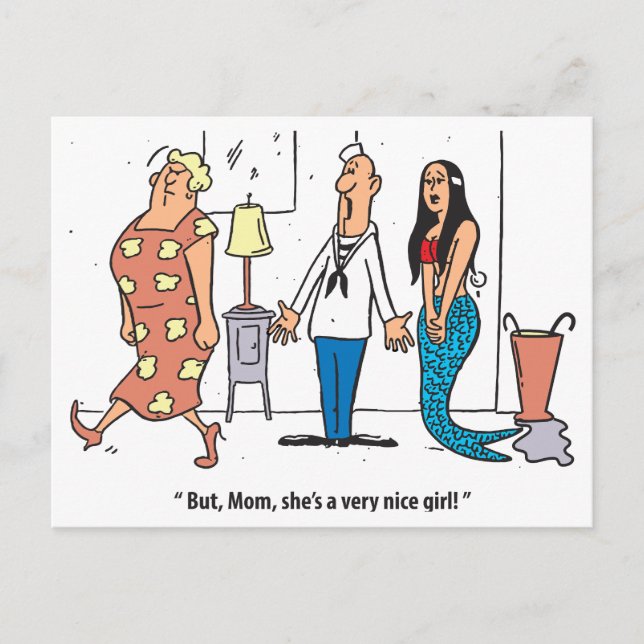 Ein sehr nettes Mädchen, Unglaublich witzig, Vinta Postkarte (Vorderseite)