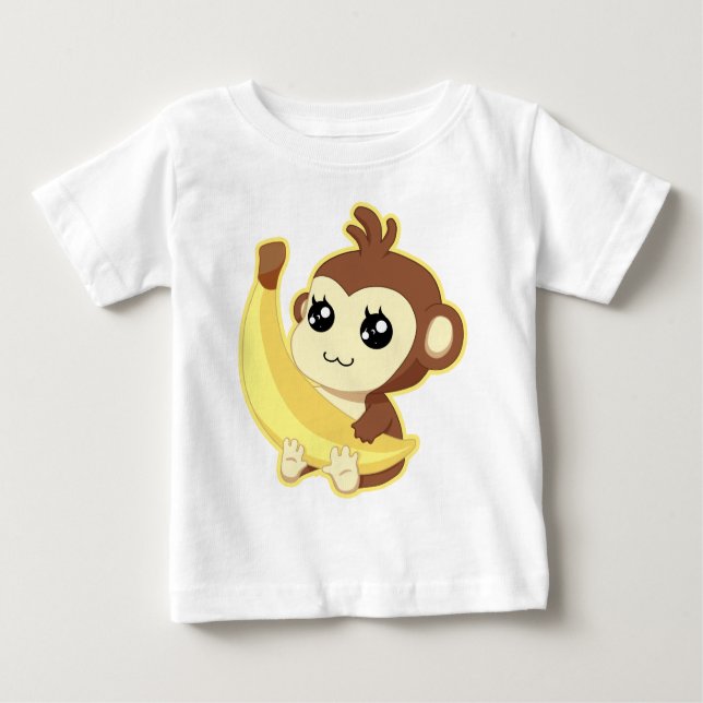 Ein sehr niedlicher und kawaii Affe, der eine Baby T-shirt (Vorderseite)