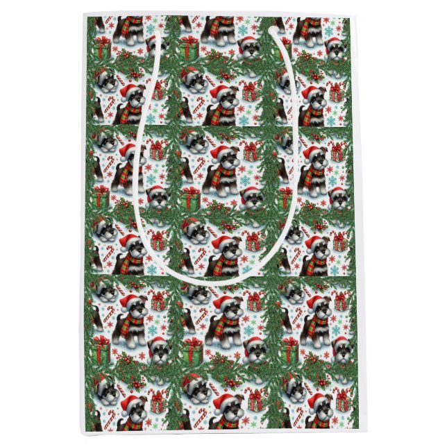 Ein sehr schnauzer Weihnachten Mittlere Geschenktüte (Vorderseite)