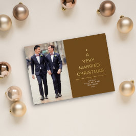 Ein sehr Verheirateter dunkler Senf Folien Feiertagskarte