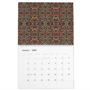 ein sehr verziertes Muster mit vielen verschiedene Kalender