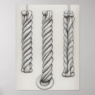 Ein Seil aus 3 Strängen, Prediger 4_12, Bibel WAND Poster