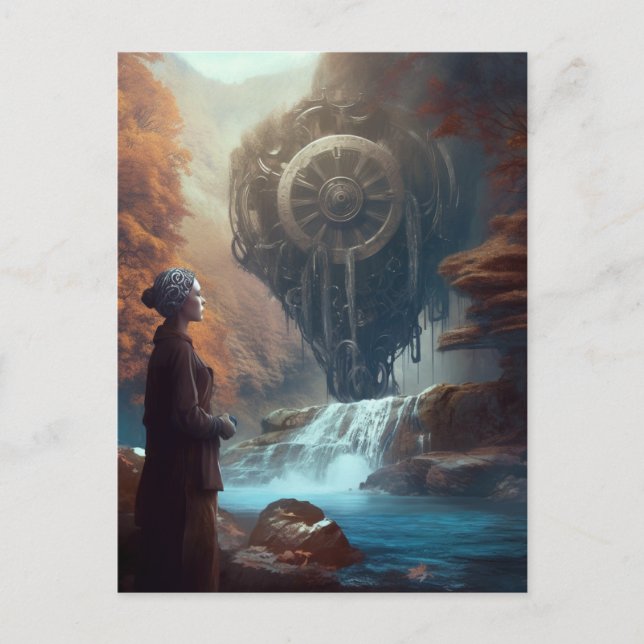 Ein seltsamer Blick in den Wasserfall der Natur Postkarte (Vorderseite)