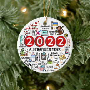 Ein seltsames Jahr 2022 Jahr im Überblick über den Keramik Ornament