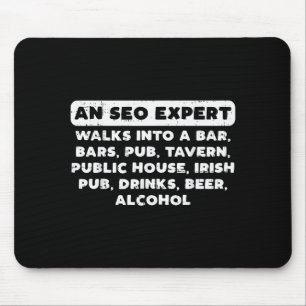 Ein SEO-Experte geht lustige digitale Online-Marke Mousepad