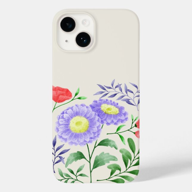 Ein Set Blume in Aquarellfarben Case-Mate iPhone Hülle (Rückseite)