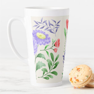 Ein Set Blume in Aquarellfarben Milchtasse