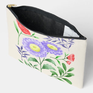Ein Set Blume in Aquarellfarben Zubehörtasche