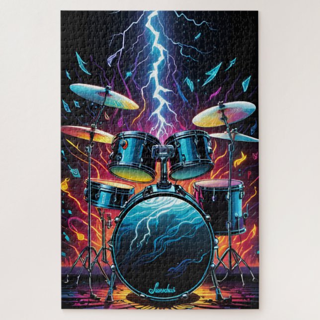 Ein Set der Beat Drum Strike Puzzle (Vertikal)