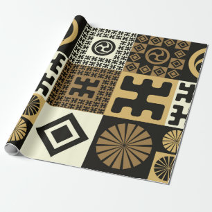 Ein Set japanischer Stilrichtungen, nahtlose Muste Geschenkpapier