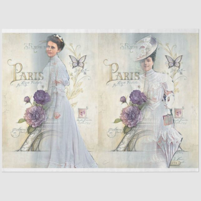 Ein Shabby Chic Pariser Frauenreihe Design 23 Seidenpapier (Vorderseite)