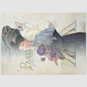 Ein Shabby Chic Pariser Frauenreihen Design 28 Seidenpapier