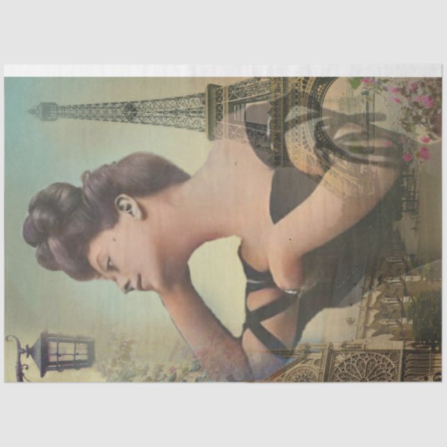 Ein Shabby Chic Pariser Frauenserie Design 6 Tissu Seidenpapier (Vorderseite)