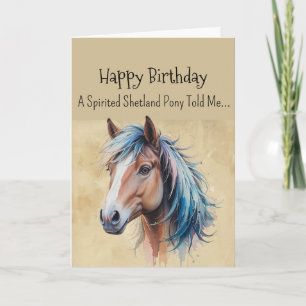 Ein Shetland Pony Persönlichkeit Geburtstag Pferd Karte