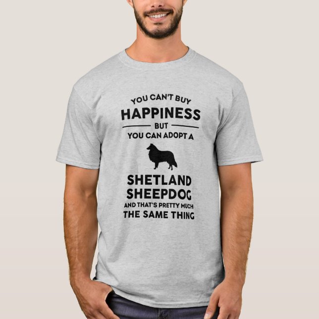 Ein Shetland Sheepdog Glück adoptiert T-Shirt (Vorderseite)