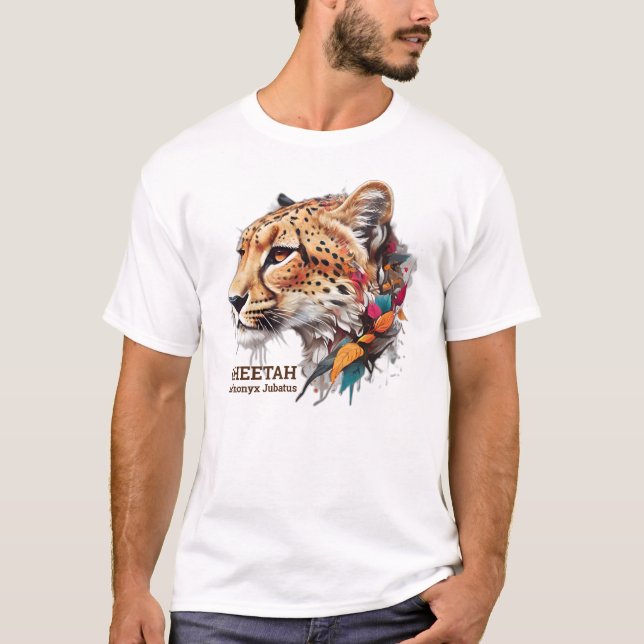 Ein Shirt mit farbenfroher Gestaltung des Cheetah- (Vorderseite)