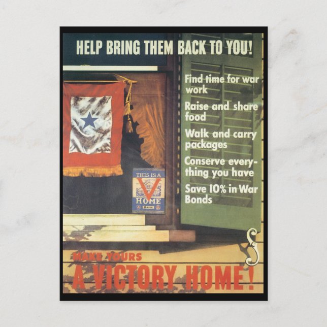 Ein Sieg Zuhause 2 Weltkrieg Postkarte (Vorderseite)