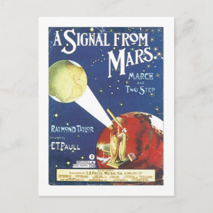 Ein Signal vom Mars Vintage Songbook Cover Postkarte