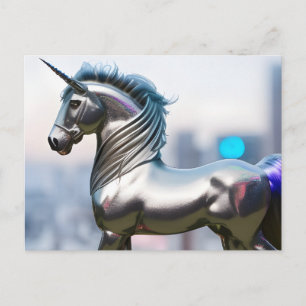 Ein Silber Einhorn Postkarte