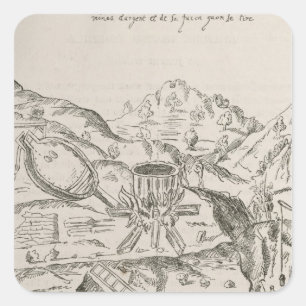 Ein silbernes Mine Quadratischer Aufkleber