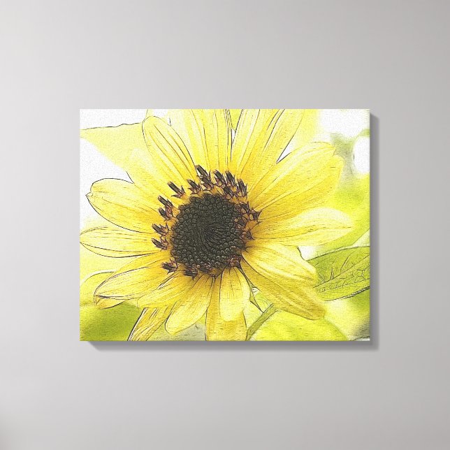 Ein Single Lemon Gelbe Sonnenblume Leinwanddruck (Vorderseite)