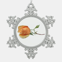 Ein Single Rose Schneiden Schneeflocken Zinn-Ornament