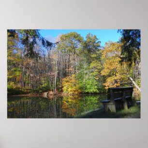 Ein Sitzplatz mit Herbstblick in Pennsylvania Poster