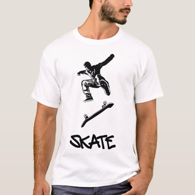 Ein Skater springt und hängt in der Luft T-Shirt (Vorderseite)
