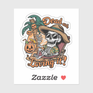 Ein Skelett, das eine Sonnenbrille trägt und sich  Aufkleber