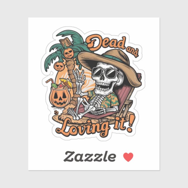 Ein Skelett, das eine Sonnenbrille trägt und sich  Aufkleber (Blatt)