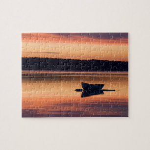 Ein Skiff bei Sonnenaufgang in Eggemoggin Reach in Puzzle