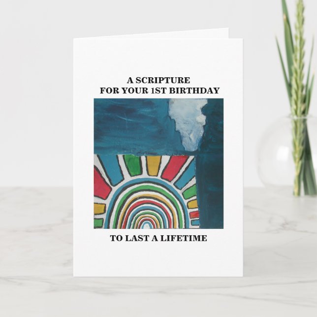 EIN SKRIPTUR FÜR IHREN 1. GEBURTSTAG KARTE (Vorderseite)