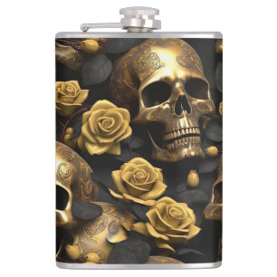 Ein Skull und Rose Serie Design 8 Flachmann