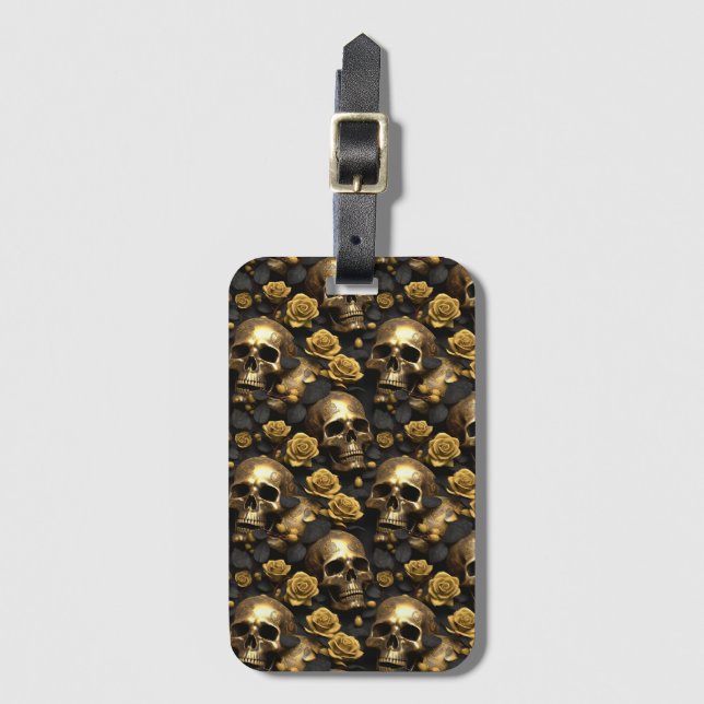 Ein Skull und Rose Serie Design 8 Gepäckanhänger (Vorderseite Vertikal)