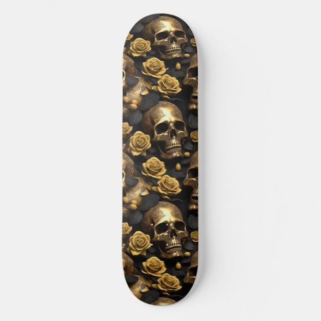Ein Skull und Rose Serie Design 8 Skateboard (Vorderseite)